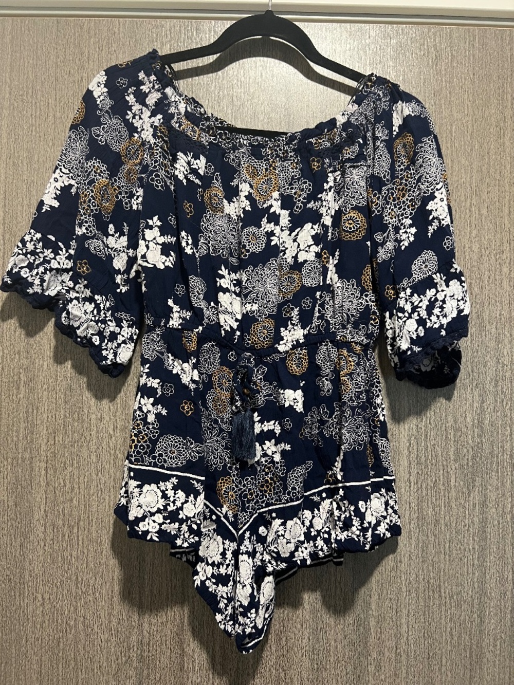 Blue Floral Romper size s